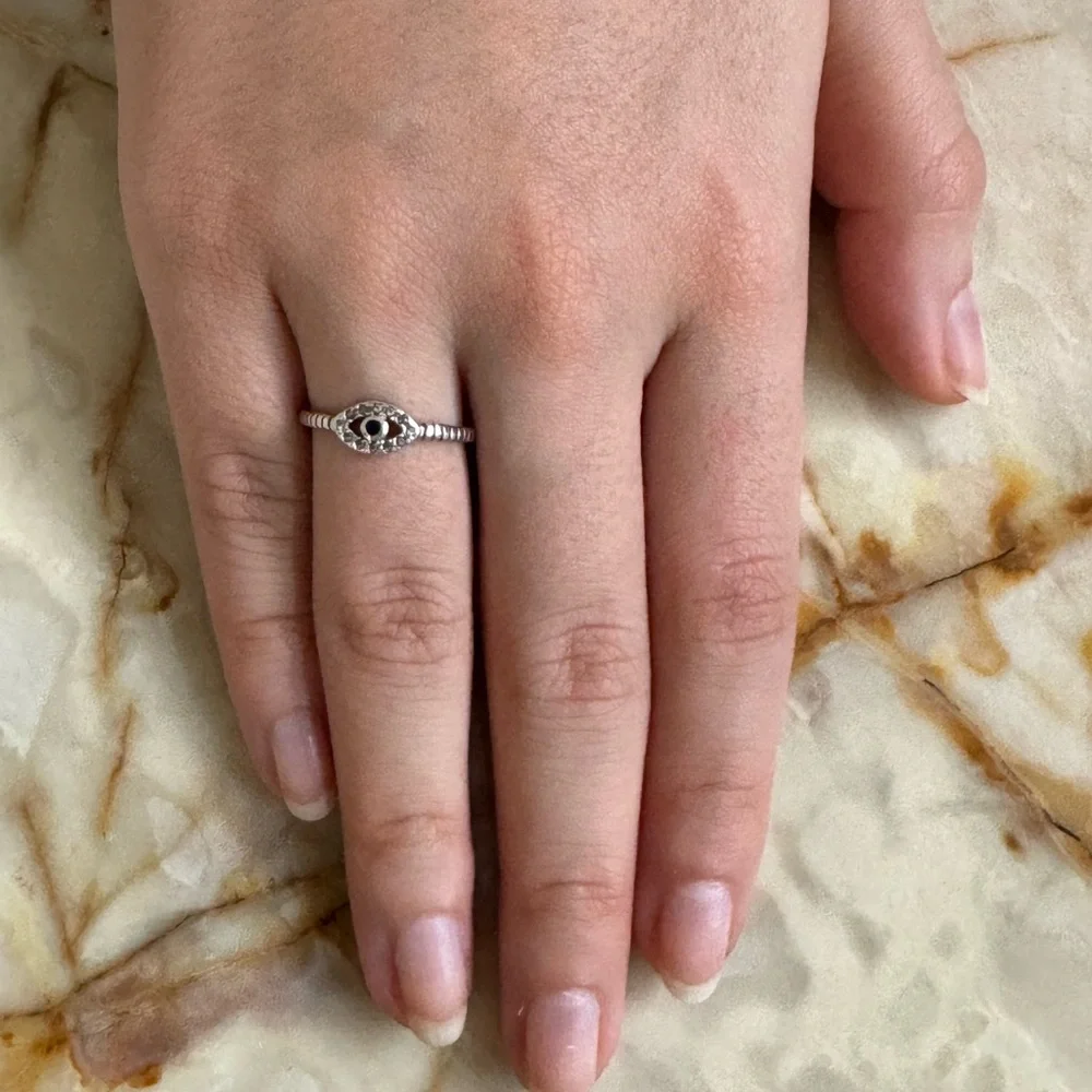 925 silver evil eye 🧿 ring with rhinestones